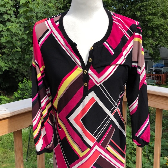 Cache colorblock button front dress - Picture 2 of 5